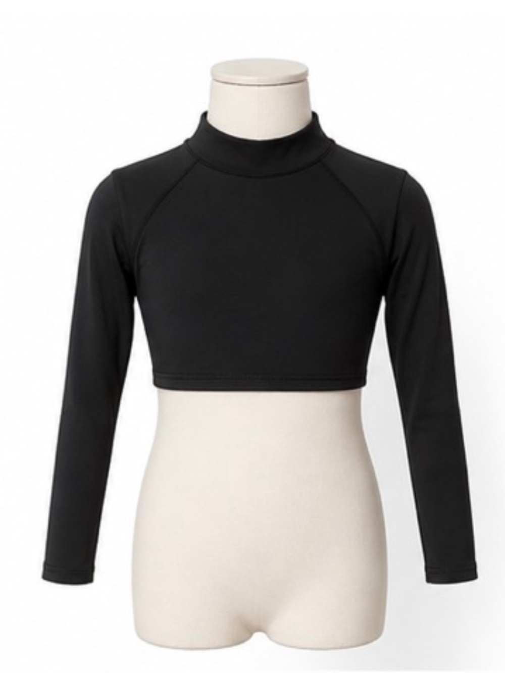 Cropped Black Long-Sleeve mock neck